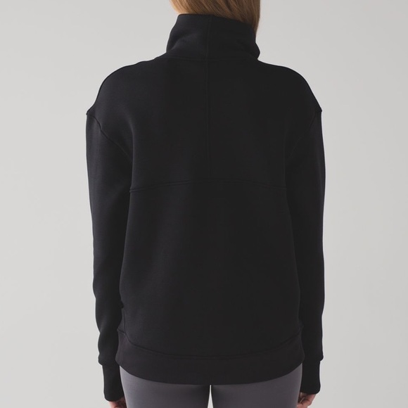 Lululemon Kick The Cold Funnel Neck Fleece Lined Sweatshirt In Black - Picture 2 of 5